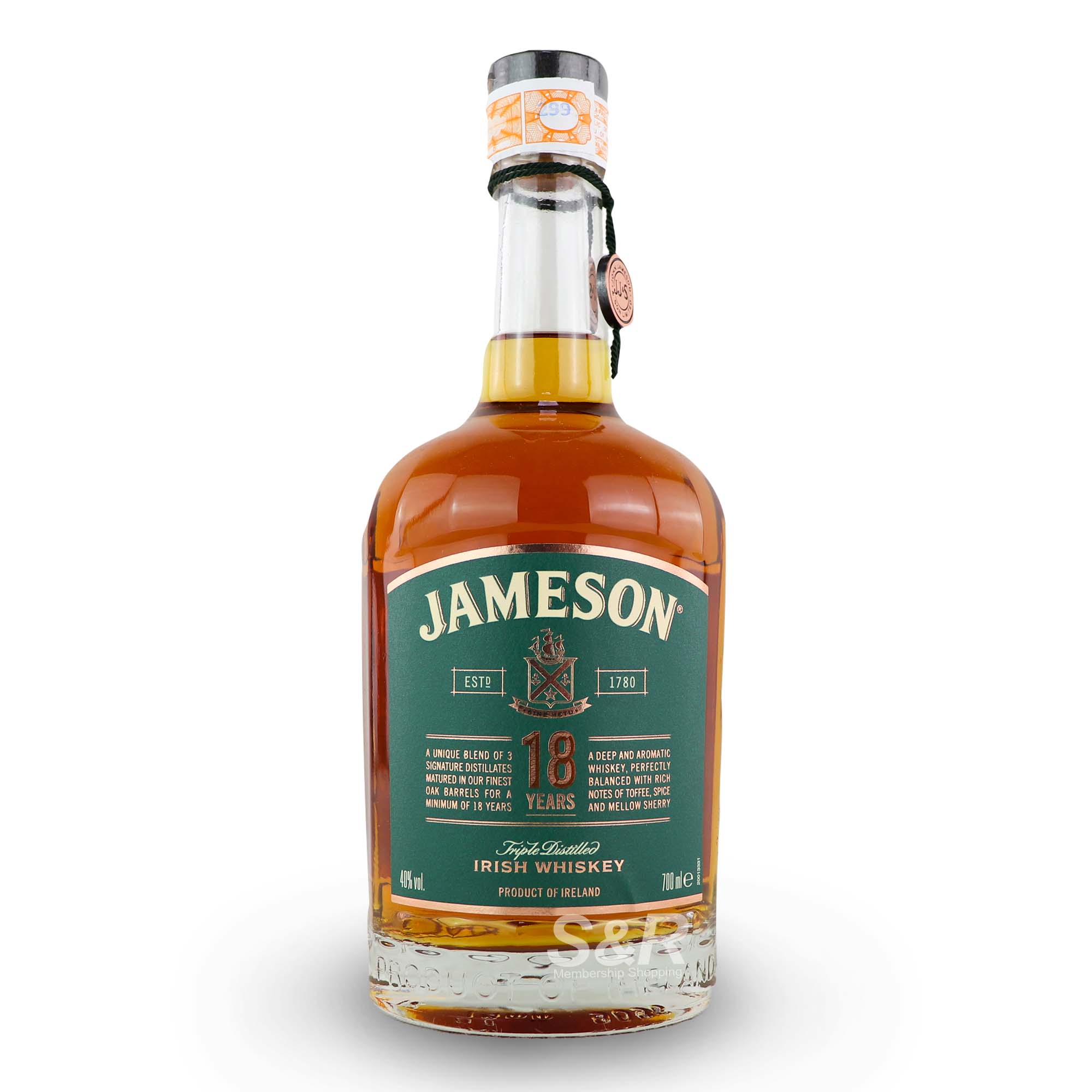 Jameson 18 Years Irish Whiskey 700mL